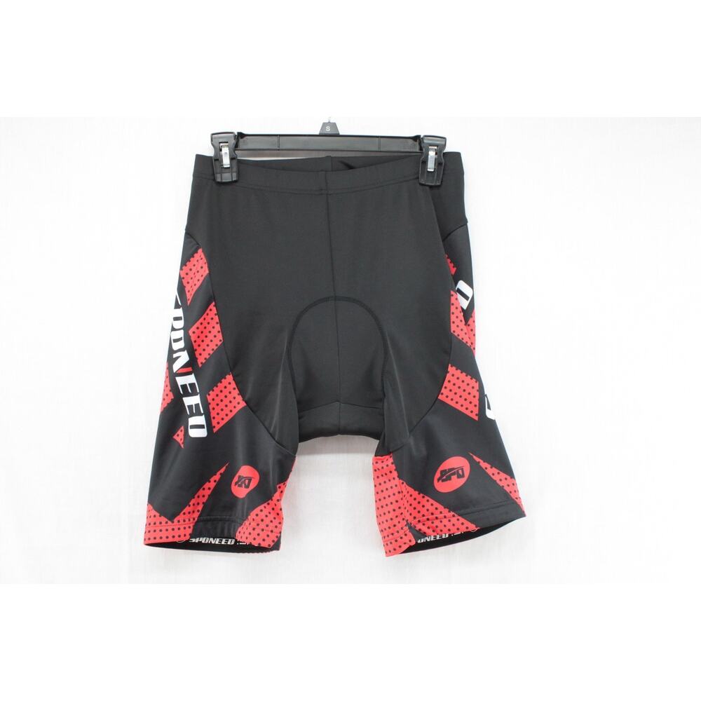 Sponeed Cycling Shorts Men's Large Black Red Padded Bicycle Riding Bike Racing